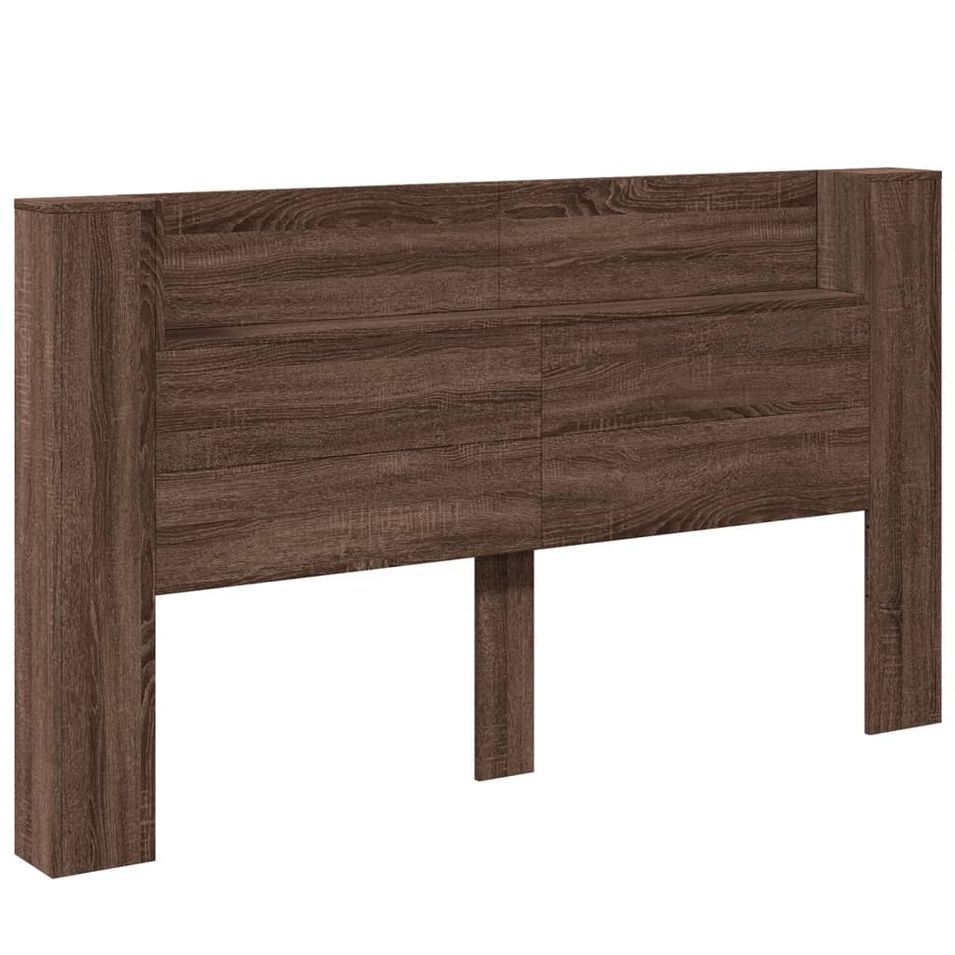 Armoire tête de lit avec LED chêne marron 180x16,5x103,5 cm - Photo n°1