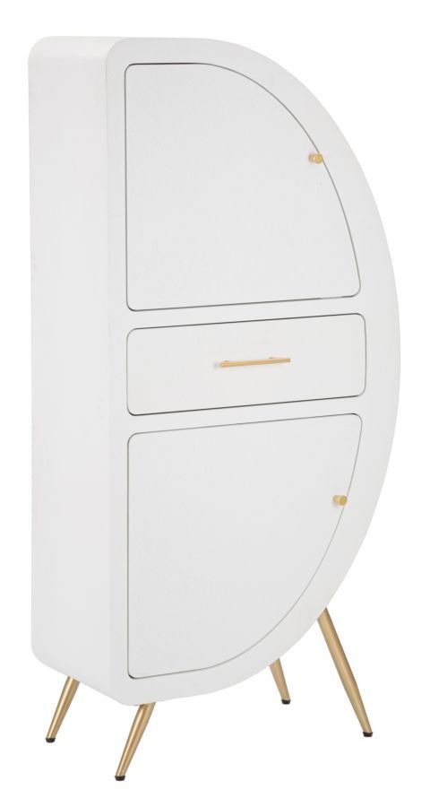 Armoire Venus 2 portes bois blanc design rétro - Photo n°1