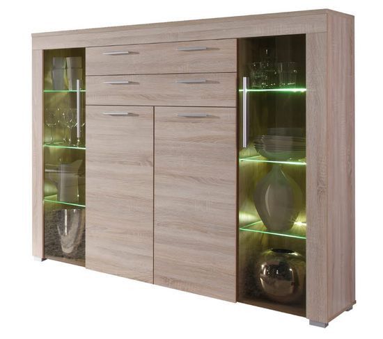 Armoire vitrine lumineuse bois chêne de San Remo Bobya - Photo n°1