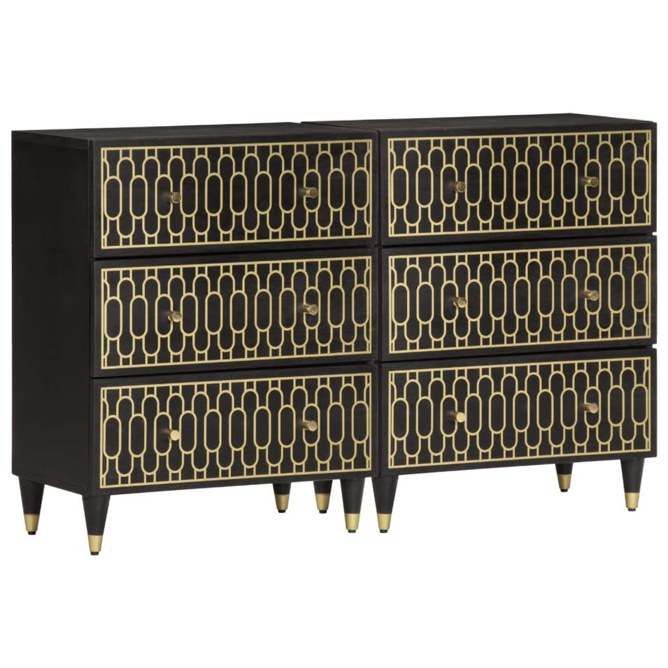 Armoires latérales 2 pcs 60x33x75 cm bois massif de manguier - Photo n°1