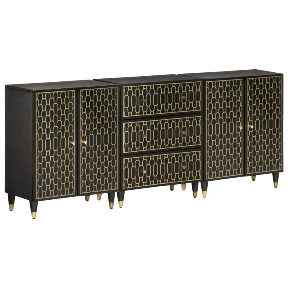 Armoires latérales 3 pcs 60x33x75 cm bois massif de manguier - Photo n°1