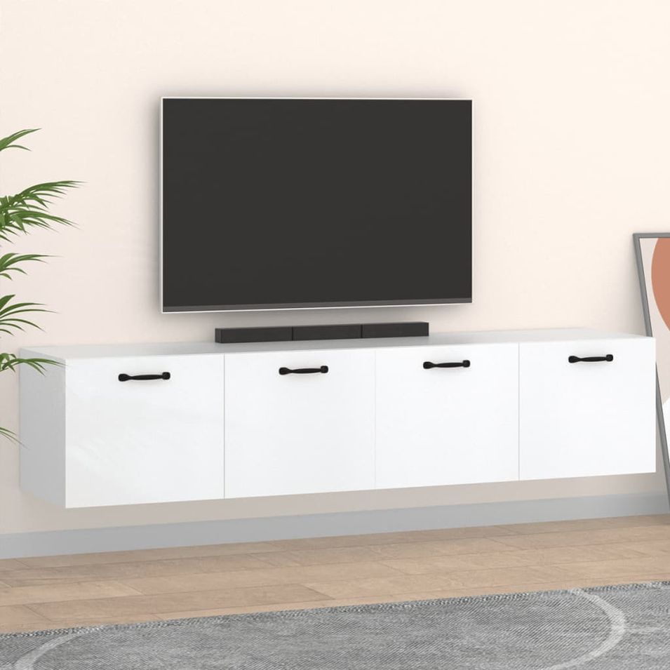 Armoires murales 2 pcs Blanc 60x36,5x35 cm Bois d'ingénierie - Photo n°1