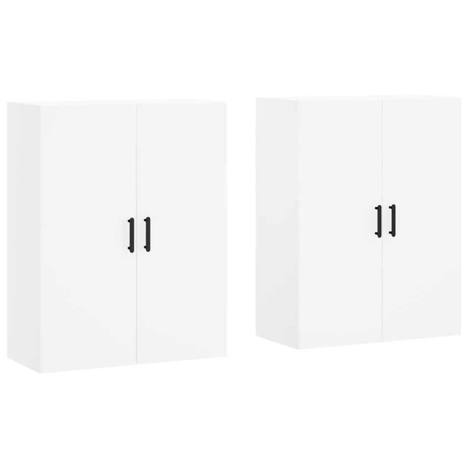 Armoires murales 2 pcs blanc 69,5x34x90 cm - Photo n°1