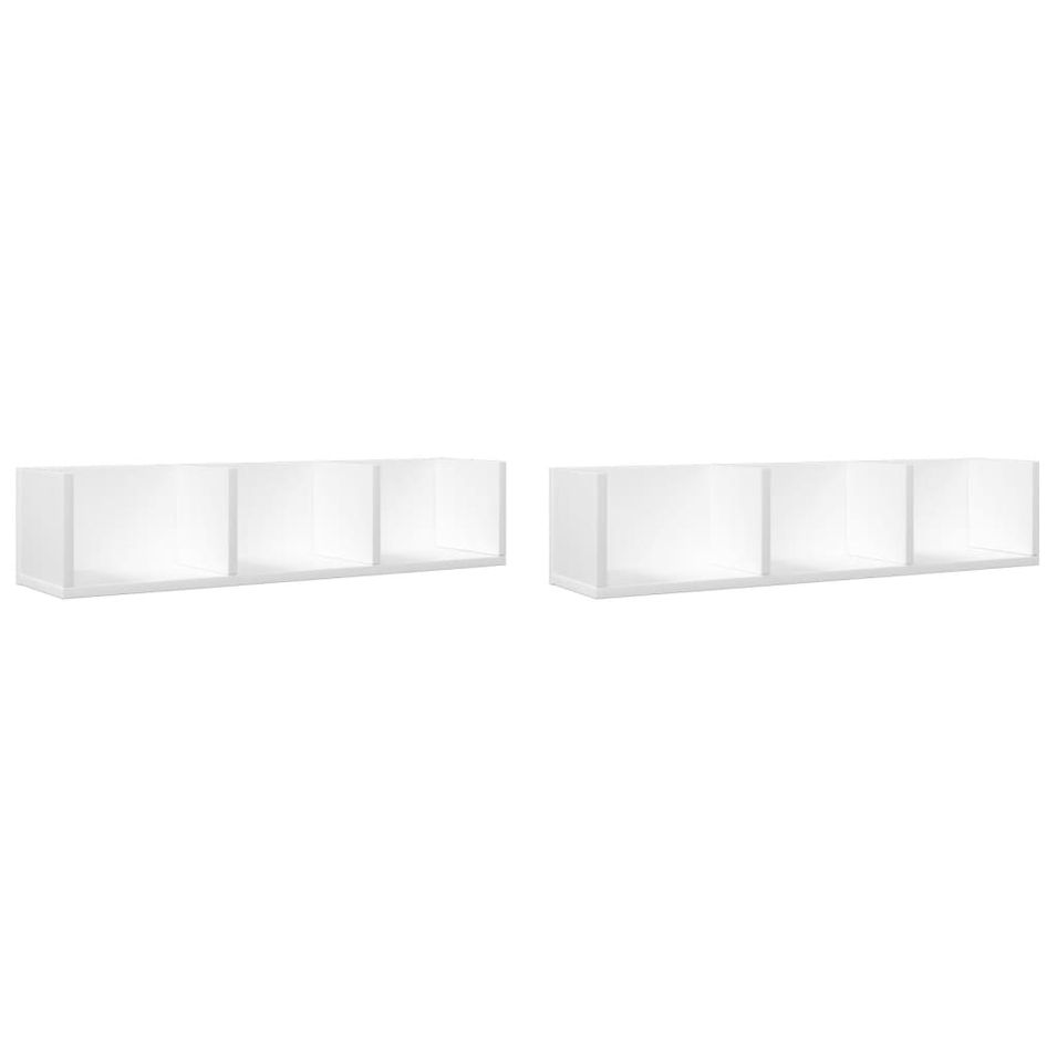 Armoires murales 2 pcs blanc 75x18x16,5 cm bois d'ingénierie - Photo n°1