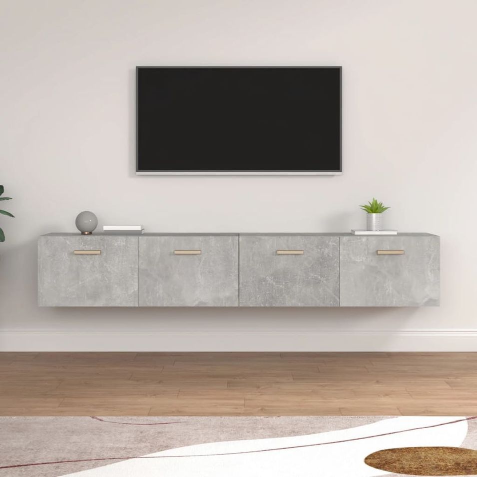 Armoires murales 2 pcs Gris béton 100x36,5x35 cm - Photo n°1