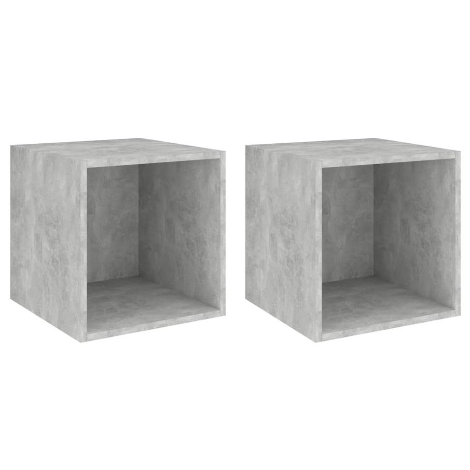 Armoires murales 2 pcs Gris béton 37x37x37 cm - Photo n°1