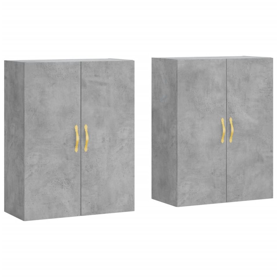 Armoires murales 2 pcs gris béton 69,5x34x90 cm - Photo n°1