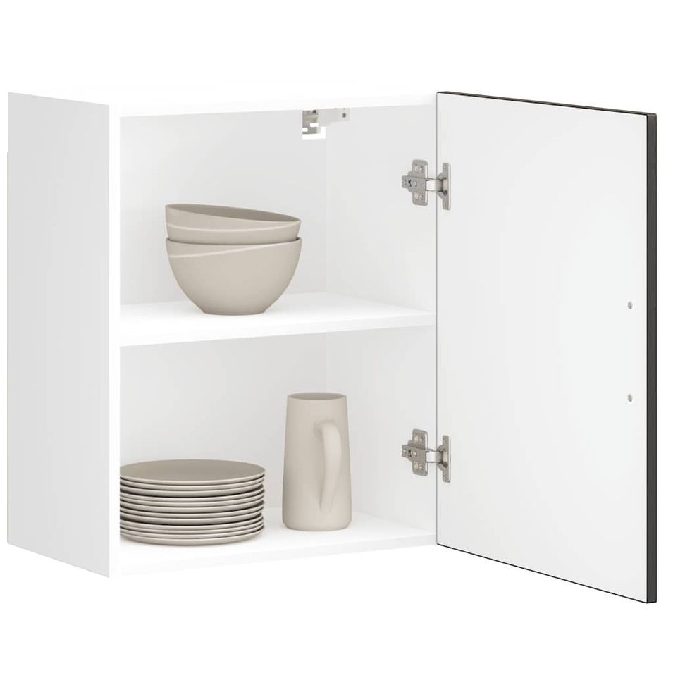 Armoires murales de cuisine 2 pcs Porto noir bois d'ingénierie - Photo n°1