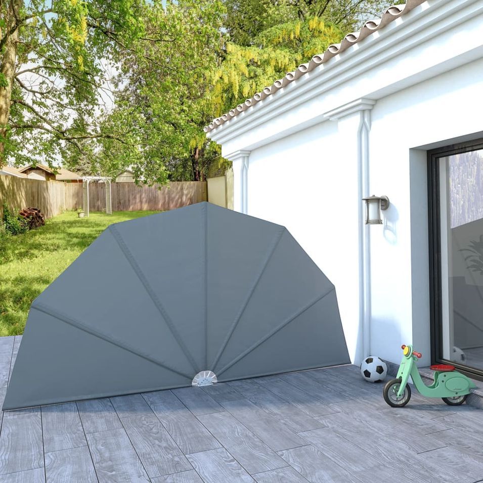Auvent latéral pliable de terrasse Gris 200 cm - Photo n°1