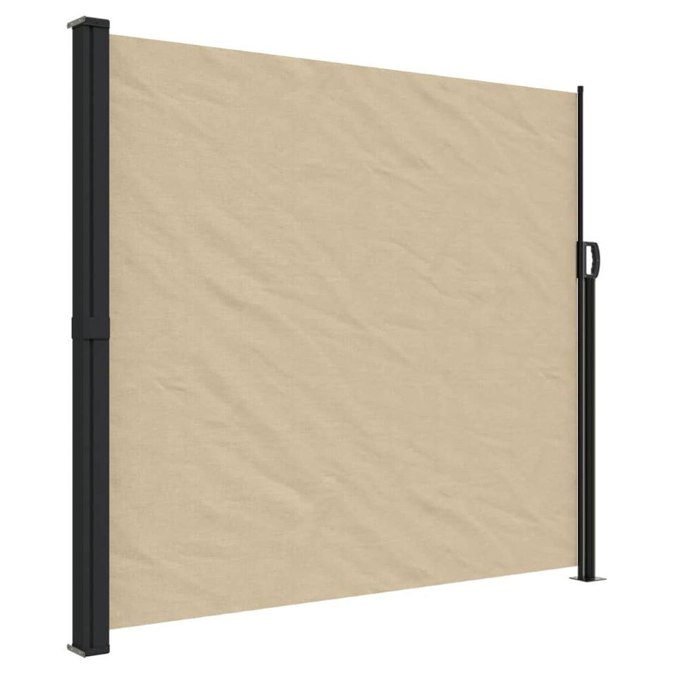 Auvent latéral rétractable beige 180x500 cm - Photo n°1