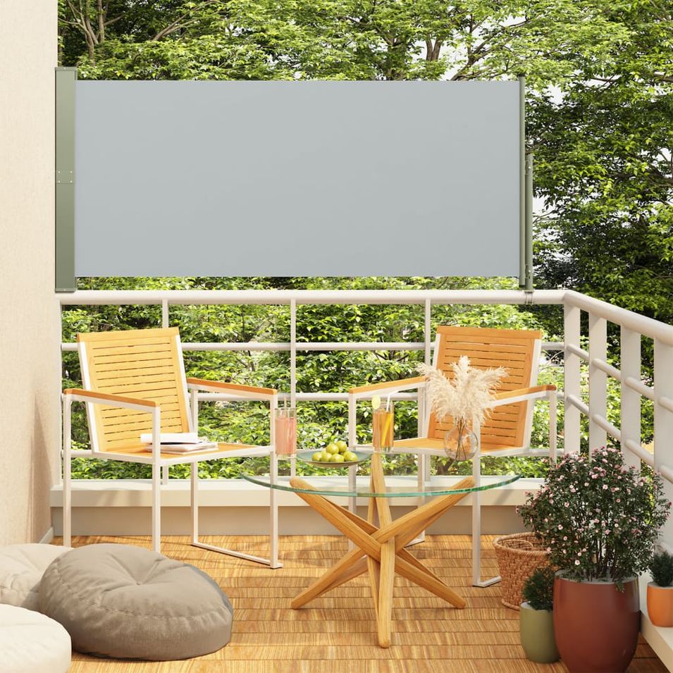 Auvent latéral rétractable de patio 140x300 cm Gris - Photo n°1