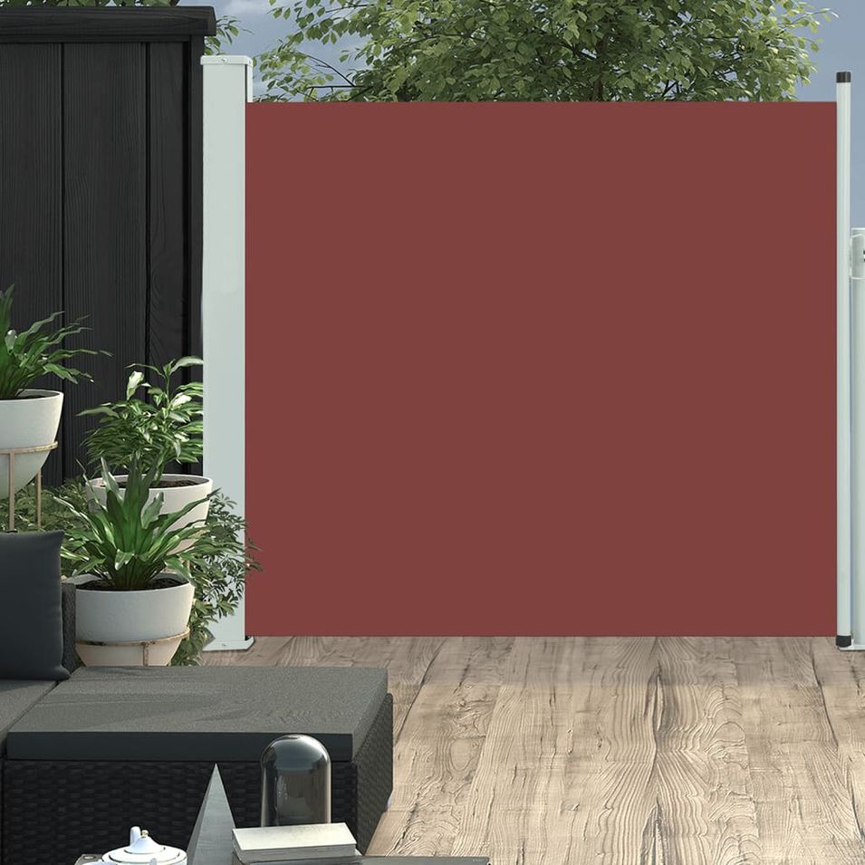Auvent latéral rétractable de patio 170x300 cm Marron - Photo n°1