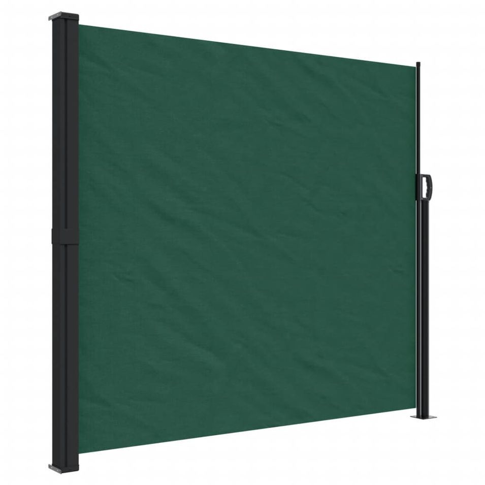 Auvent latéral rétractable vert foncé 180x500 cm - Photo n°1
