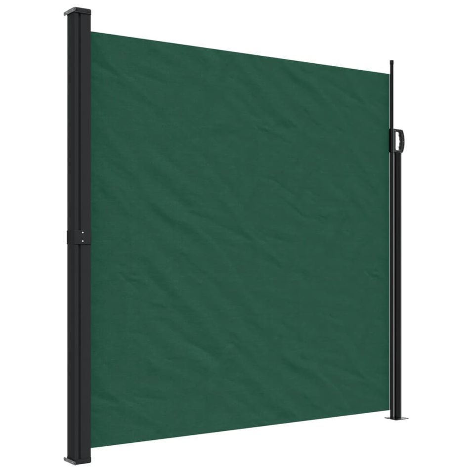 Auvent latéral rétractable vert foncé 200x500 cm - Photo n°1