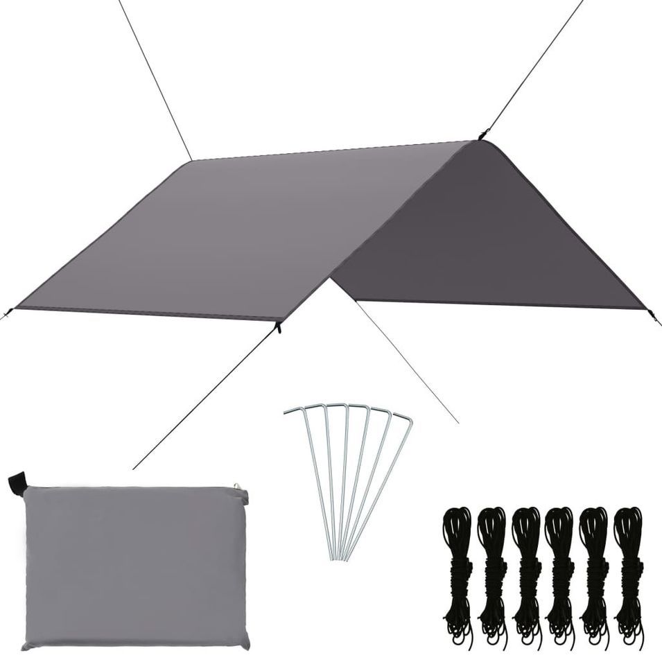 Bâche d'extérieur 3x2,85 m Gris - Photo n°1