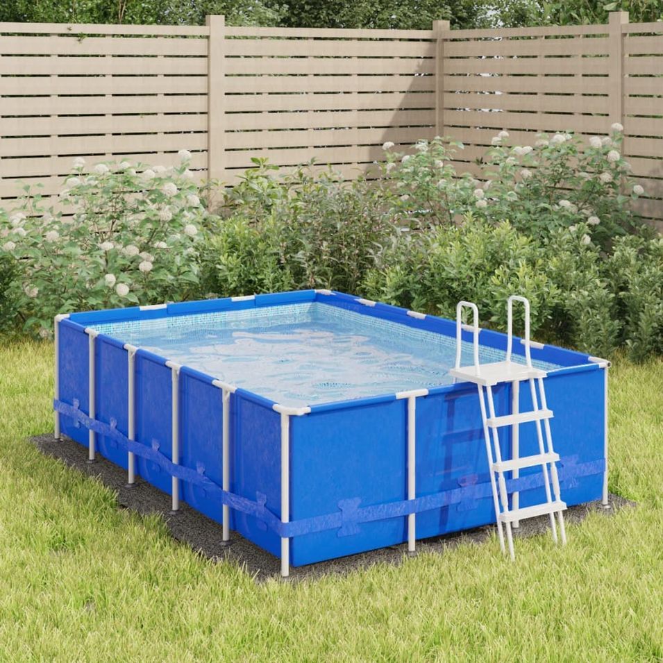 Bâche de piscine gris clair 300x220 cm géotextile polyester - Photo n°1