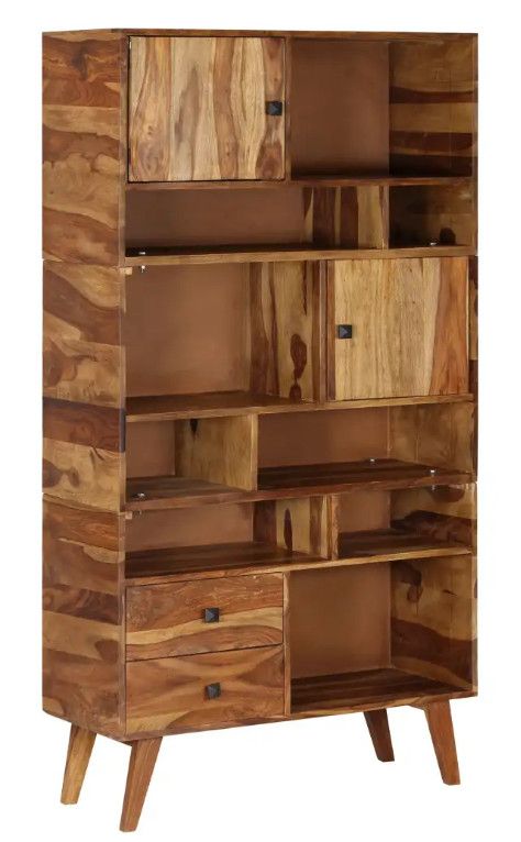 Bahut 2 portes 2 tiroirs sesham massif clair Bounky - Photo n°1