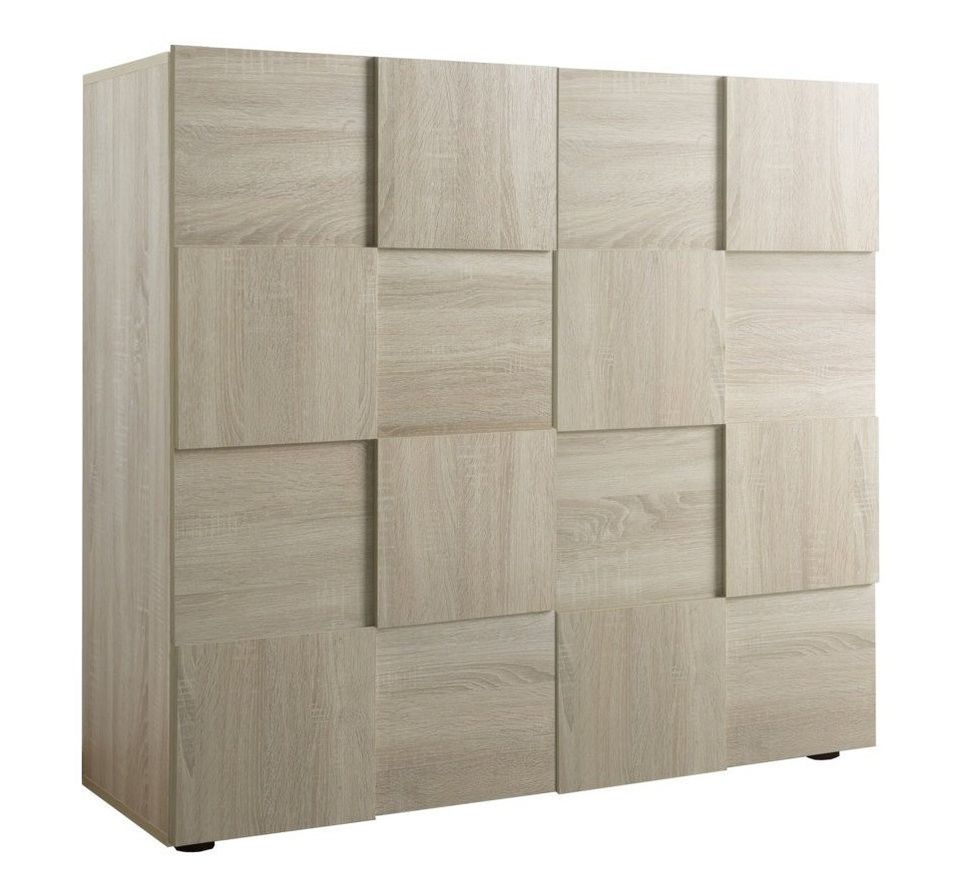 Bahut 2 portes bois mélaminé chêne clair Namob L 120 cm - Photo n°1