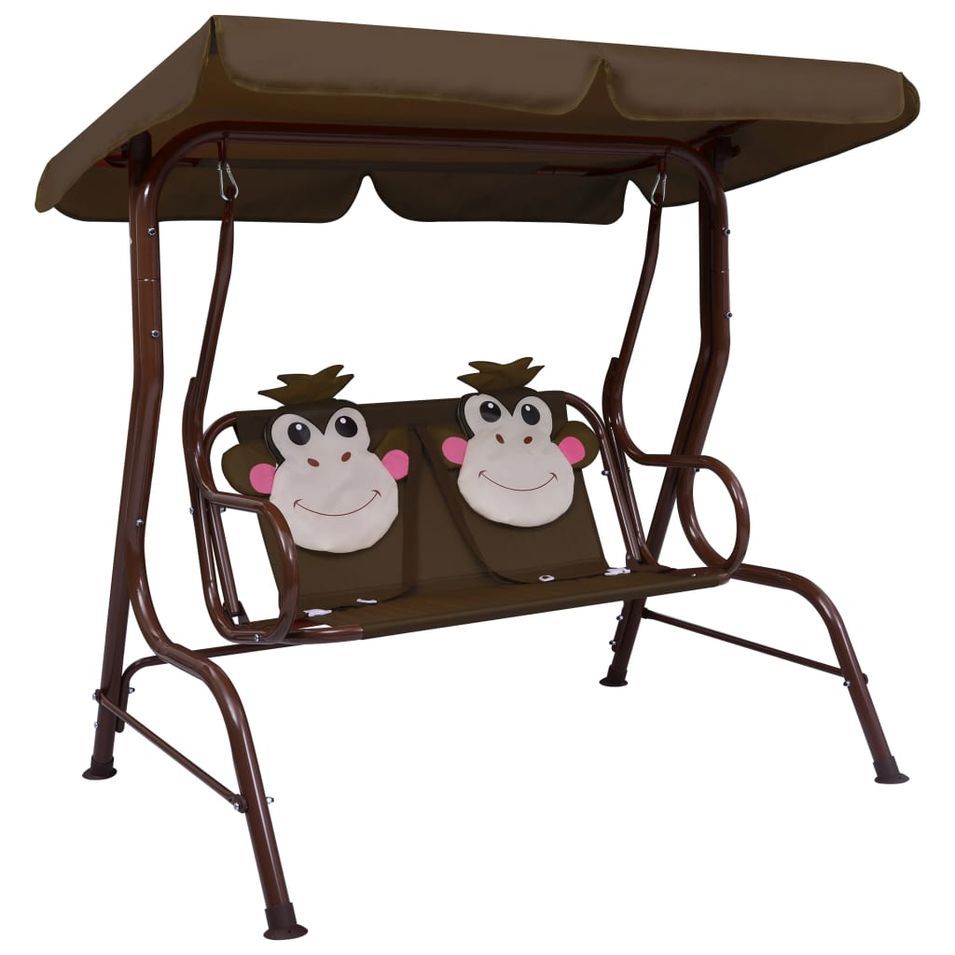 Balancelle pour enfants Marron 115x75x110 cm Tissu - Photo n°1