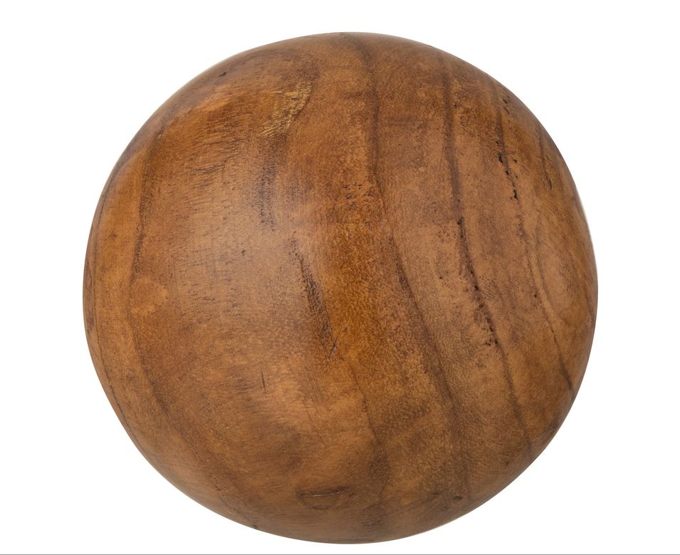 Déco Boule bois massif marron Paula D 15 cm - Photo n°1
