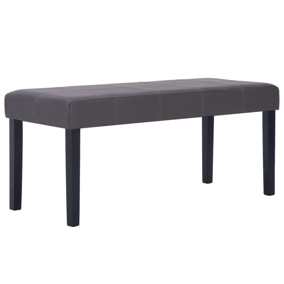 Banc 106 cm Gris Similicuir Rozy - Photo n°1