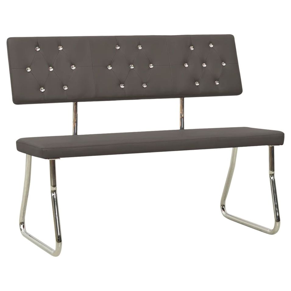 Banc 110 cm Gris anthracite Similicuir - Photo n°1