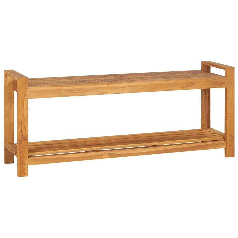 Banc 120 cm Bois de teck solide - Photo n°1