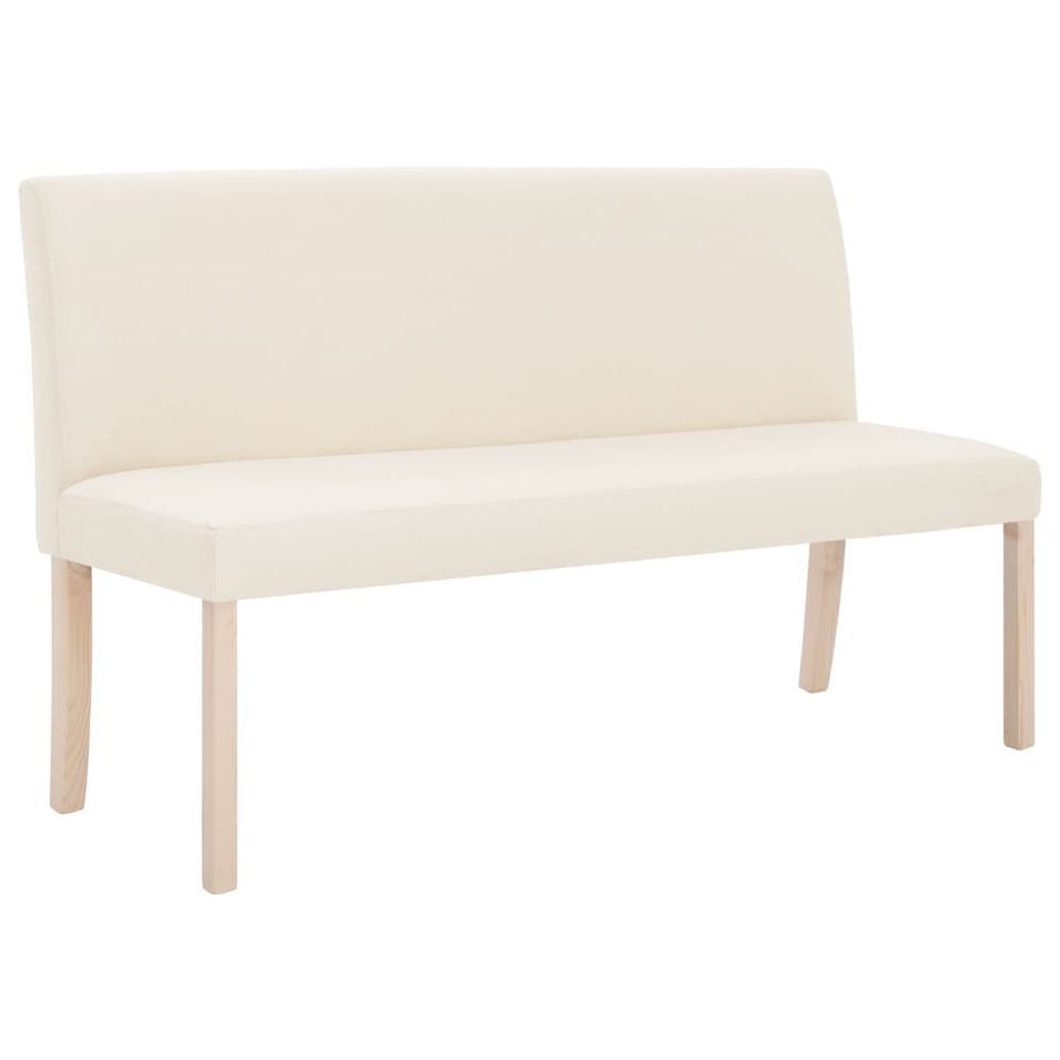 Banc 139,5 cm Crème Polyester Riza - Photo n°1