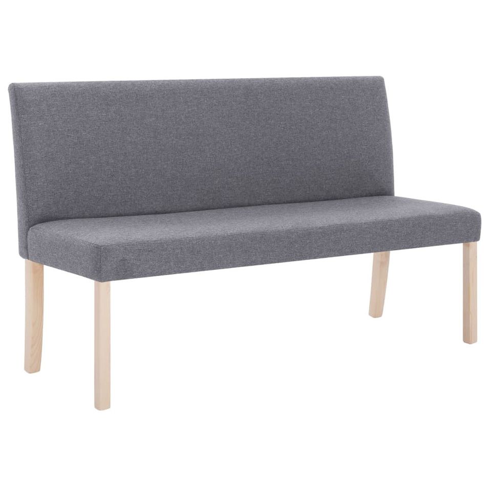 Banc 139,5 cm Gris clair Polyester Riza - Photo n°1