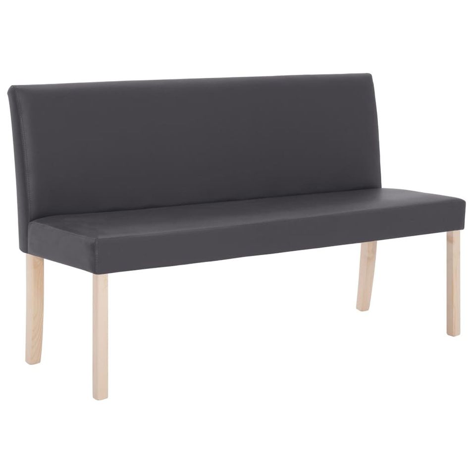Banc 139,5 cm Gris Similicuir Riza - Photo n°1