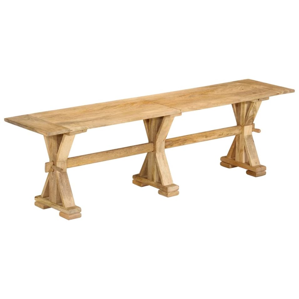 Banc 160x35x45 cm bois massif de manguier - Photo n°1