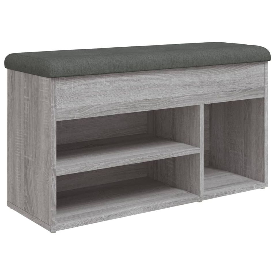 Banc à chaussures avec assise en tissu Kopa L 82 x H 45,5 x P 32 cm - Organisation et confort - Photo n°1