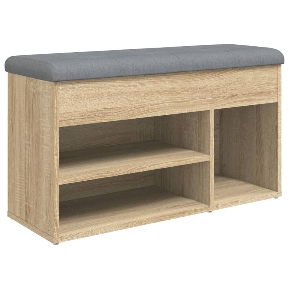Banc à chaussures avec assise en tissu Kopa L 82 x H 45,5 x P 32 cm - Organisation et confort - Photo n°1