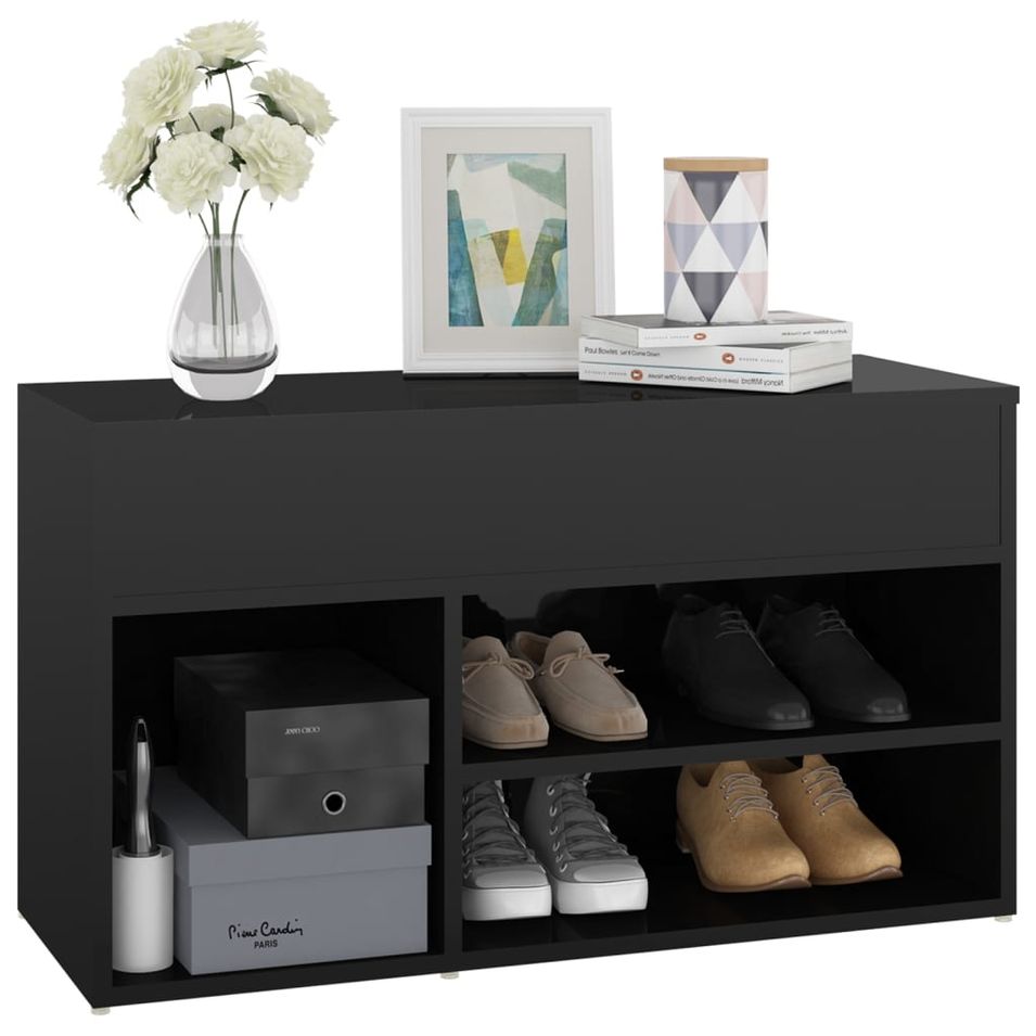 Banc à chaussures avec coffre de rangement Lula L 80 x H 45 x P 30 cm – Chic et pratique - Photo n°1