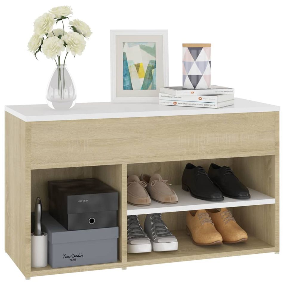 Banc à chaussures avec coffre de rangement Lula L 80 x H 45 x P 30 cm – Chic et pratique - Photo n°1