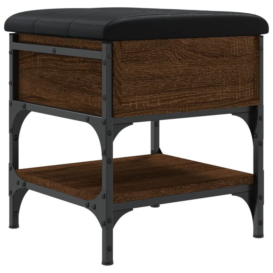 Banc à chaussures chêne marron 42x42x45 cm bois d'ingénierie - Photo n°1