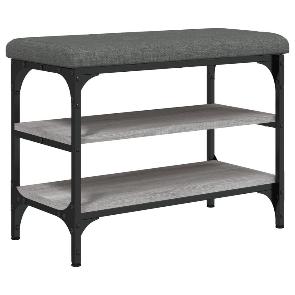 Banc à chaussures sonoma gris 62x32x47 cm bois d'ingénierie - Photo n°1