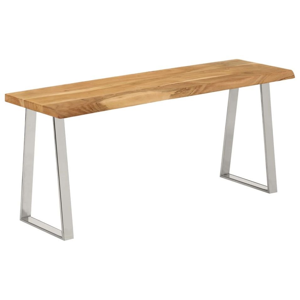 Banc avec bord vivant 105 cm bois d'acacia massif - Photo n°1