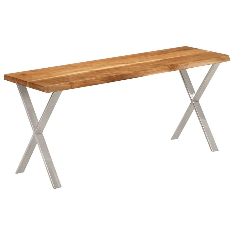 Banc avec bord vivant 105 cm bois d'acacia massif - Photo n°1