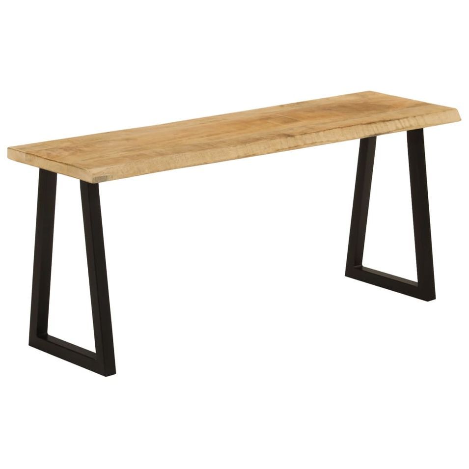 Banc avec bord vivant 105 cm bois de manguier massif - Photo n°1