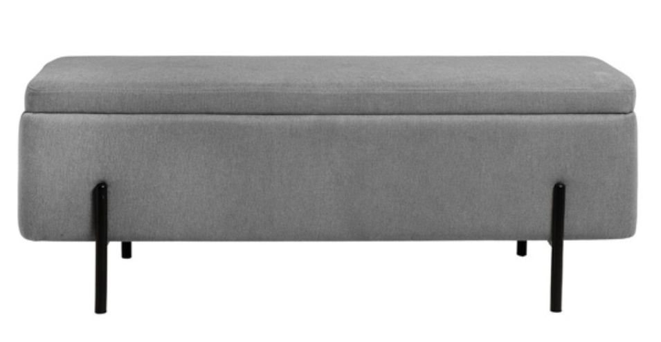 Banc avec coffre de rangement tissu Navika 120 cm - Photo n°1