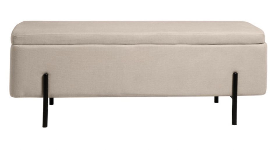 Banc avec coffre de rangement tissu Navika 120 cm - Photo n°1