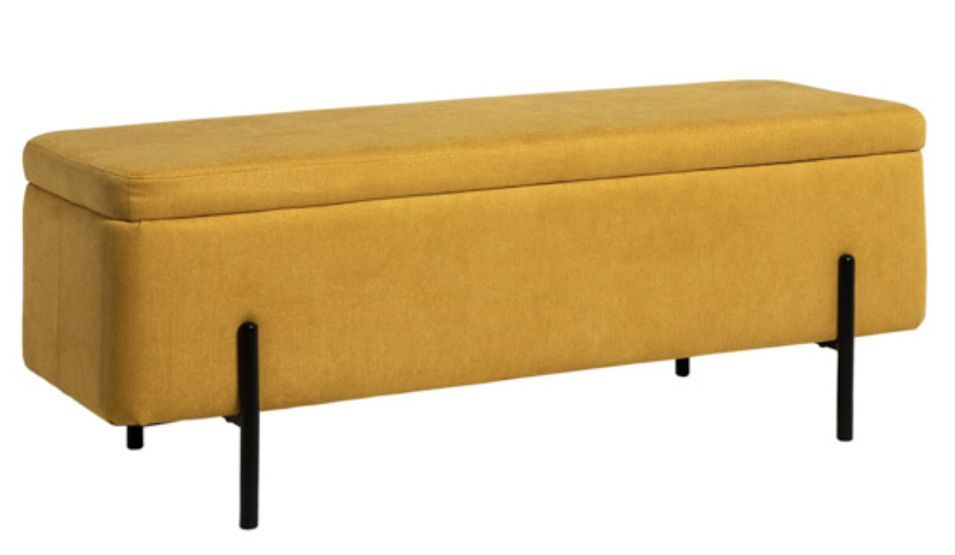 Banc avec coffre de rangement tissu Navika 120 cm - Photo n°1
