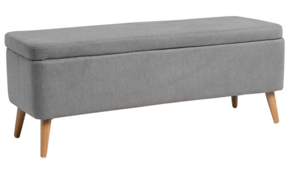 Banc avec coffre de rangement tissu RIKO 120 cm - Photo n°1