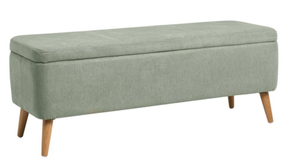 Banc avec coffre de rangement tissu RIKO 120 cm - Photo n°1