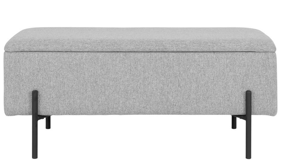 Banc avec coffre de rangement WATFORD 95 cm - Tissu ou velours - Photo n°1
