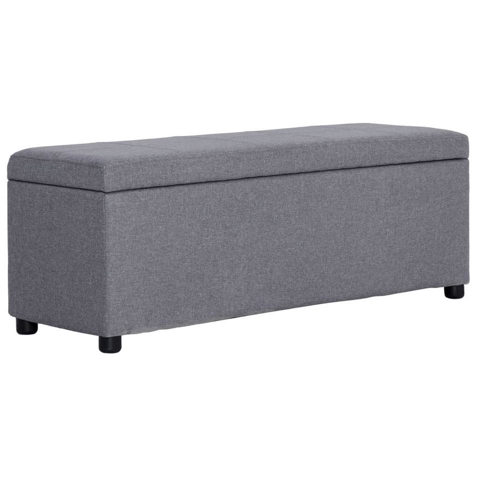 Banc avec compartiment de rangement 116 cm Gris clair Polyester - Photo n°1