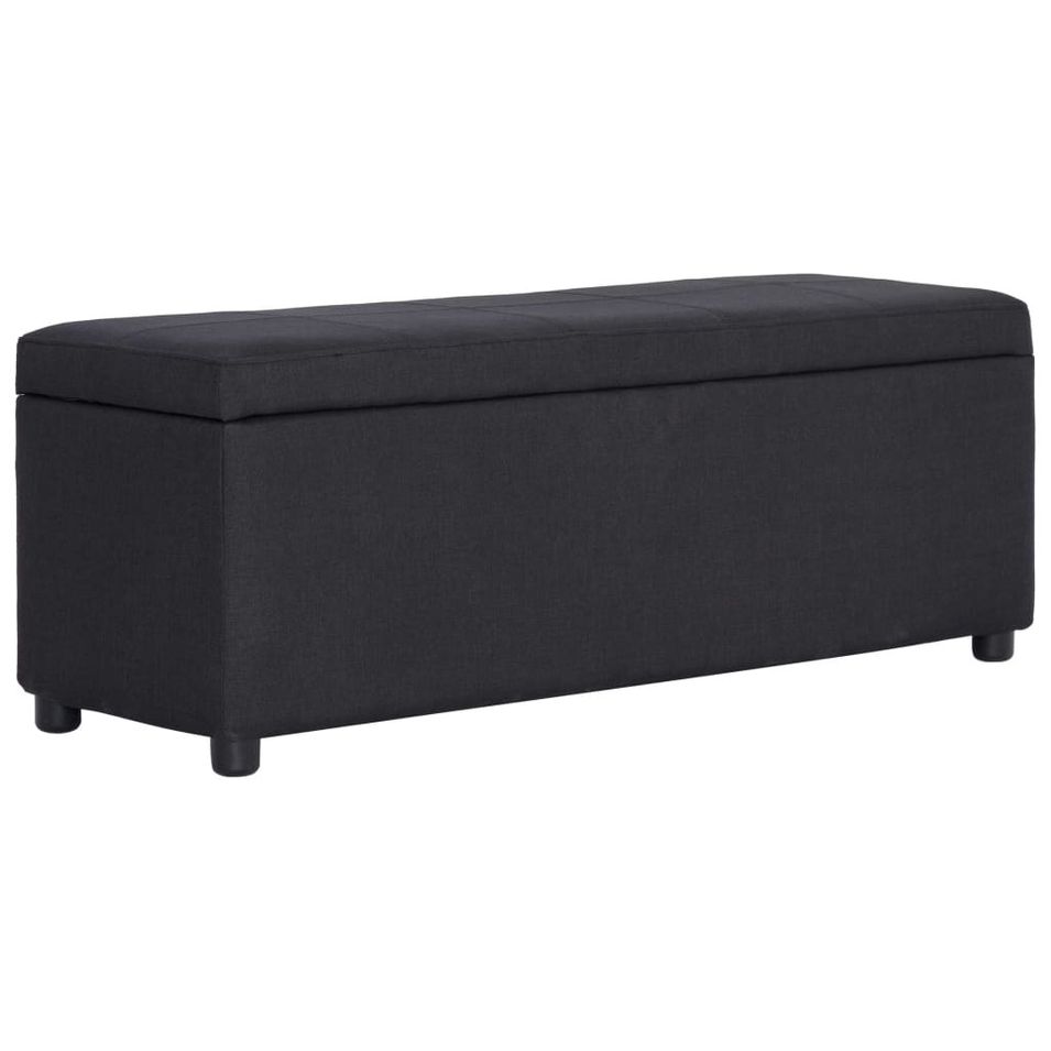 Banc avec compartiment de rangement 116 cm Noir Polyester - Photo n°1