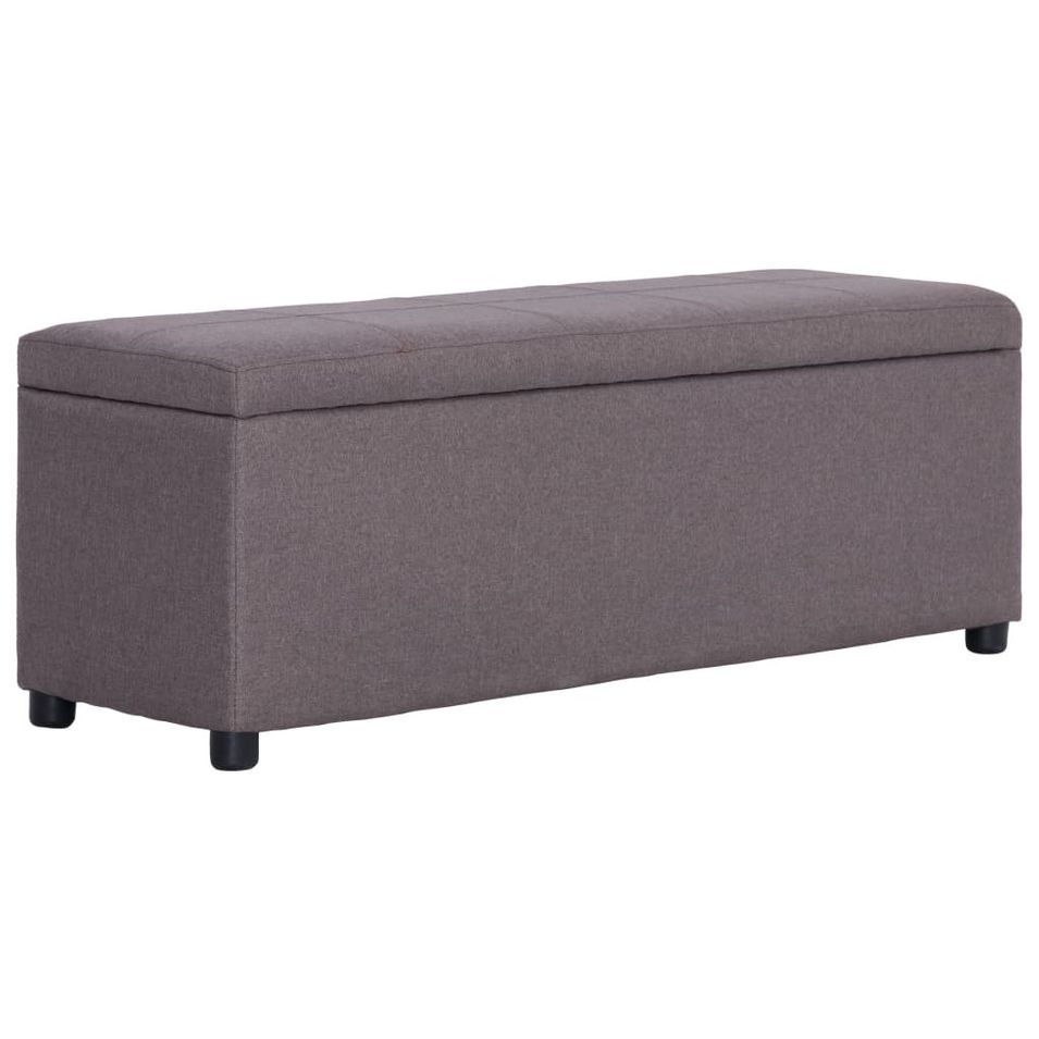 Banc avec compartiment de rangement 116 cm Taupe Polyester - Photo n°1