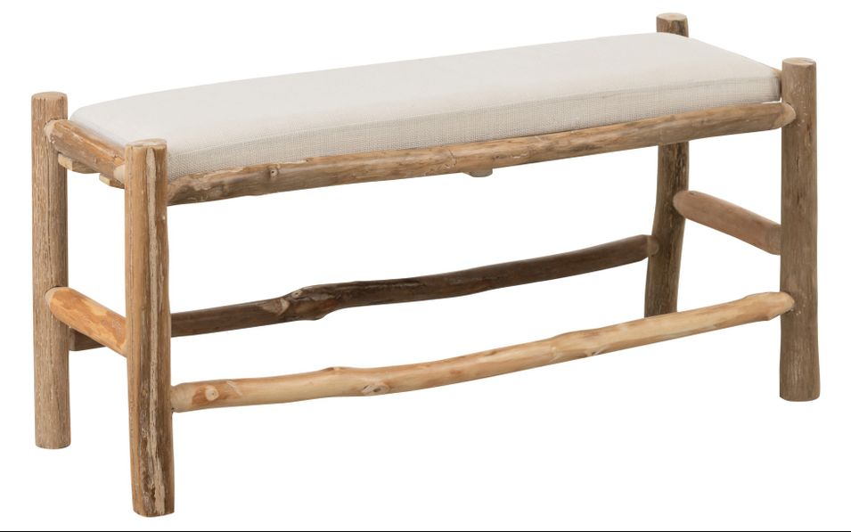 Banc avec coussin 2 places bois bicolore Ninon L 102.5 cm - Photo n°1